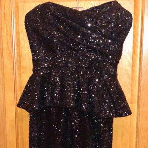 Xs ASOS black sequin peplum dress